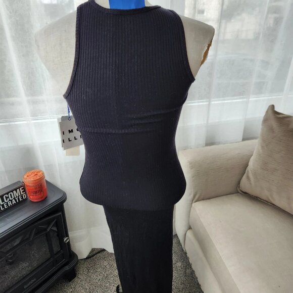 strapless open back dress Bishop & Young Moderne Rib Knit Dress Black / XSmall main image 1